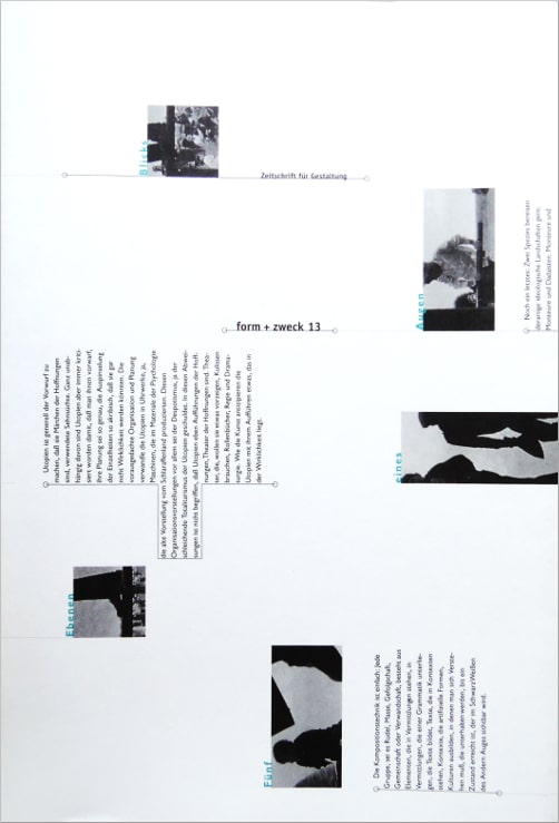 Fünf Ebenen eines Augenblicks. form+zweck Zeitschrift für Gestaltung 13/1996
